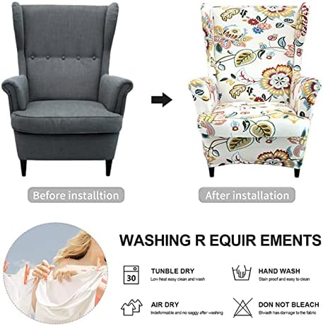 COMGAS Wingback Chair Slipcovers 2-Piece Spandex