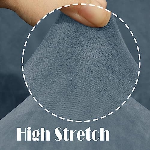 Velvet Swivel Armrest Curved Back Chair Cover 1 Pack
