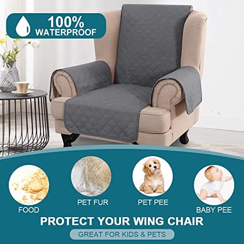 100 Waterproof Wing Chair Cover with Triple Non-Slip Design