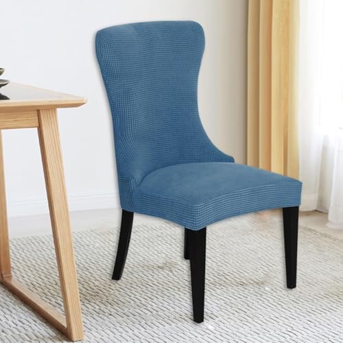 Wingback Side Chair Cover Set of 6 Stretch Polyester Slipcover