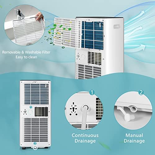 COSTWAY 10000 BTU Portable Air Conditioner for Bedroom and Dorm