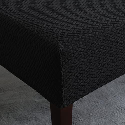 FORCHEER Waterproof Dining Bench Cover Black 54x18 Non-Slip Stretch