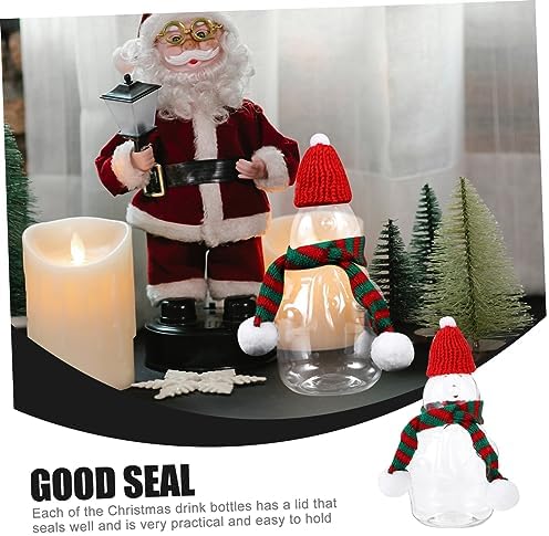 4PCS Christmas Snowman Reusable Beverage Bottles