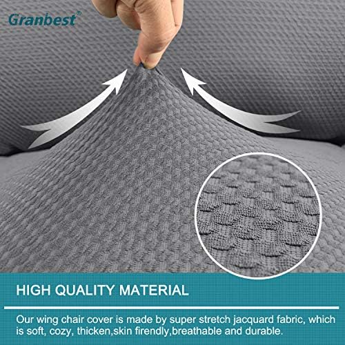 Granbest Premium Thick Wingback Chair Cover Light Gray