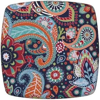 Granbey Paisley Chair Cover Set of 2 Navy Blue Orange Floral