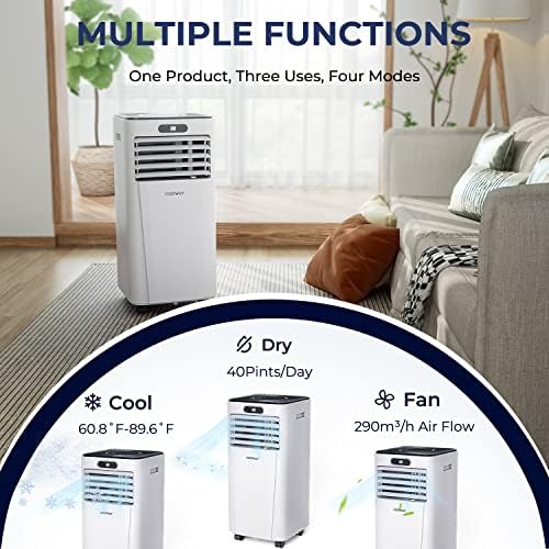 COSTWAY 8000 BTU Portable Air Conditioner with Remote Control and Sleep Mode