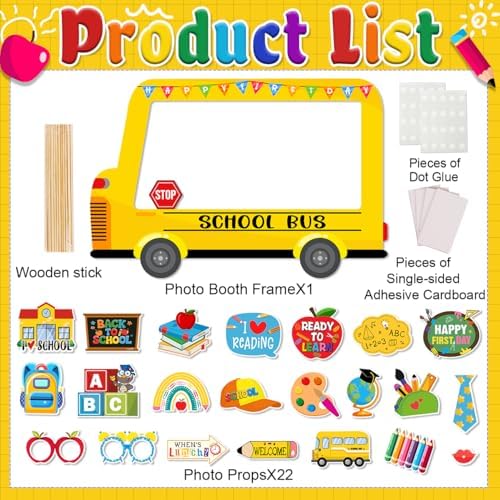 Mokeja Party Back to School Photo Booth Props Set