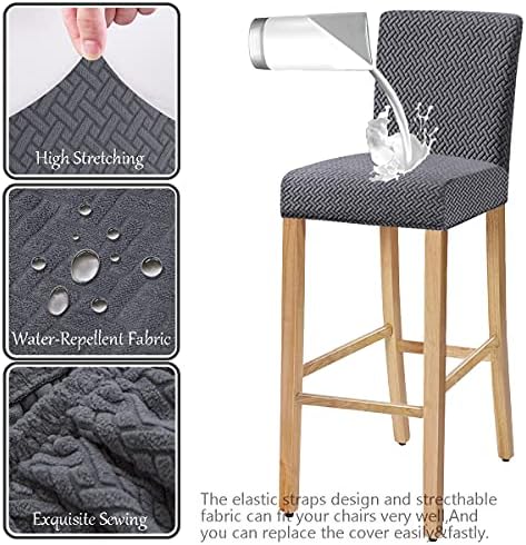 Stretch Waterproof Chair Covers Set of 4 for Dining Chairs