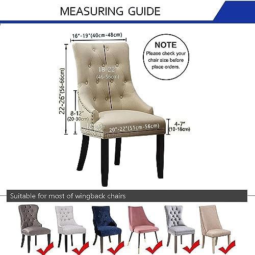 KELUINA Wingback Chair Covers Set of 2 Light Gray