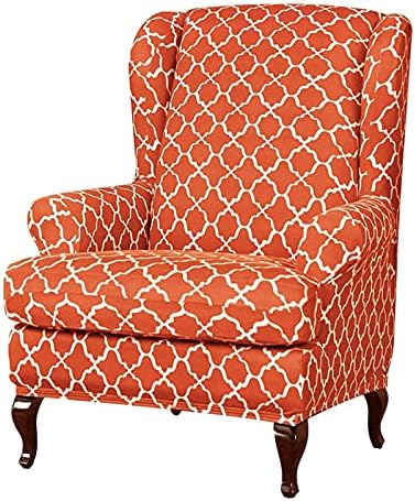 YOPOIY 2 Piece Soft Wingback Chair Cover