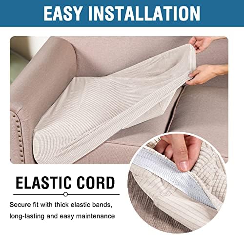 HVERSAILTEX Super Stretch Sofa Slipcovers 3 Pack Ivory