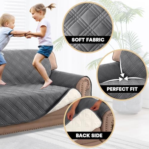 PrinceDeco Waterproof Loveseat Covers 48 Grey