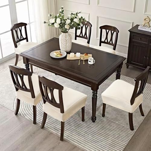 YUEANG Waterproof Dining Chair Seat Covers Set of 4 Beige