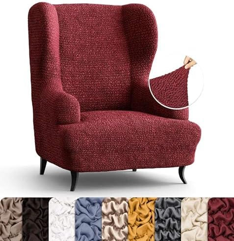 PAULATO BY GAICO Mamma Mia Wingback Chair Slipcover - Burgundy