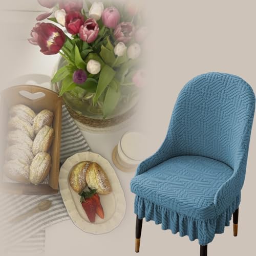 Stretch Print Wingback Side Chair Slipcover Set of 4 Light Grey