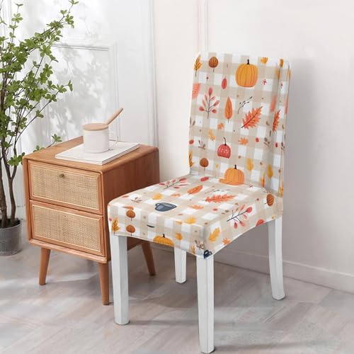 4 Pcs Fall Dining Chair Covers with Pattern