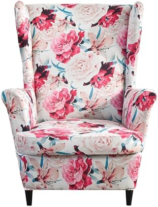 Pendejato Wing Chair Slipcovers 2 Pink Pieces Set