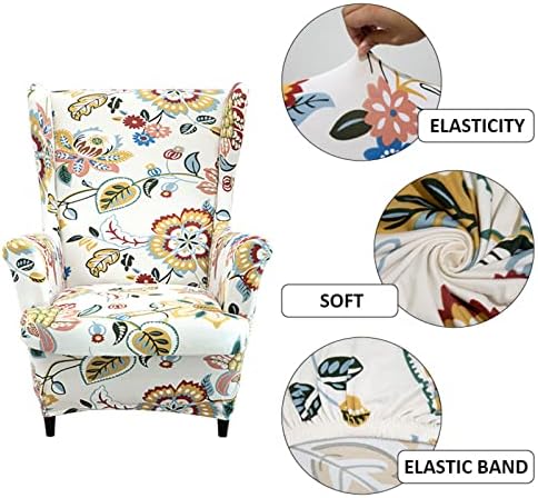 COMGAS Wingback Chair Slipcovers 2-Piece Spandex