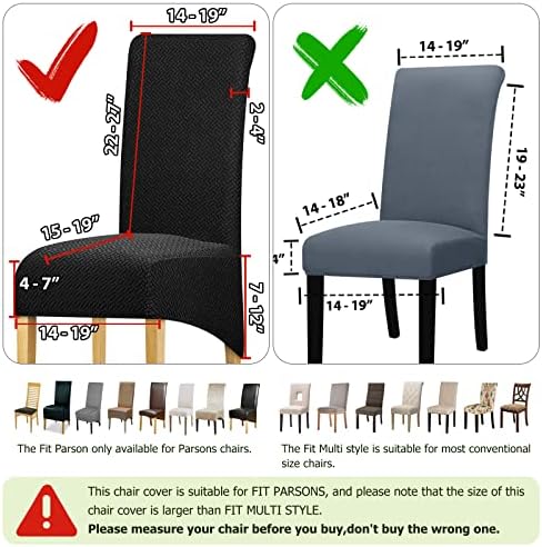 Lellen Oversize Dining Chair Covers Set of 4 Black