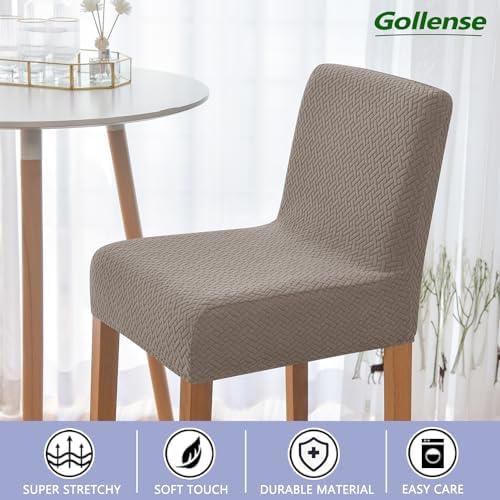 Gollense Bar Stool Covers Set of 4 Khaki