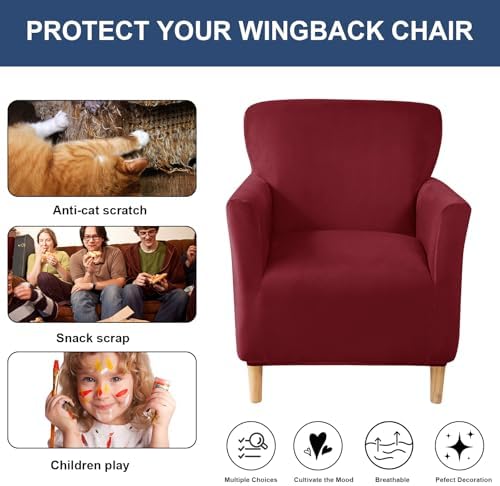 HAOYONG Armchair Slipcover Stretch Velvet Cover for Living Room