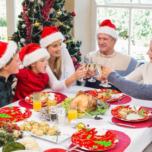 DYLIVeS Christmas Tree Paper Plates 80 Count 9 Inch