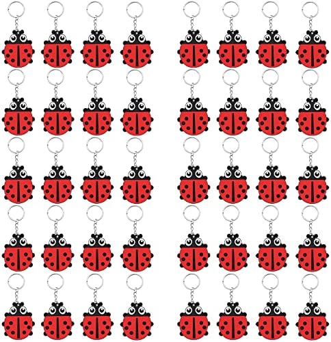 40 Pack Ladybug Keyring Party Favor for Ladybug Lovers