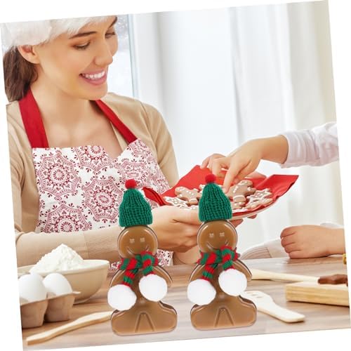 SECFOU Christmas Gingerbread Man Juice Bottles with Hats and Scarf