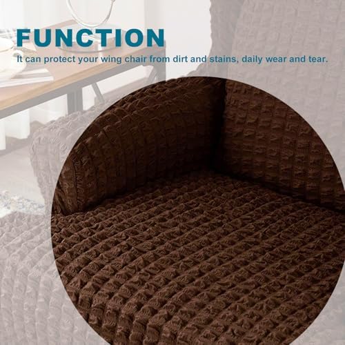 Wingback Chair Slipcover 1 Piece - Brown