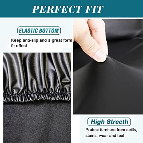 HFCNMY Bench Cover for Dining Room - Waterproof PU Slipcover in Black