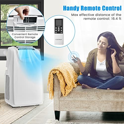 COSTWAY 11500 BTU Portable Air Conditioner with Dual Hose and Remote Control