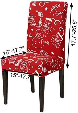 Ogrmar 4PCS Stretch Dining Chair Slipcovers with Christmas Design