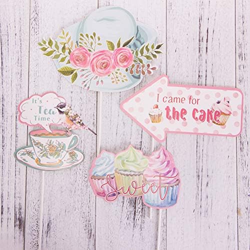 SUNBEAUTY 14 Pcs Tea Party Photo Booth Props Kit