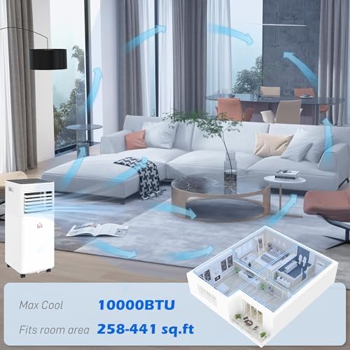 HOMCOM 10000 BTU Portable Air Conditioner With Cooling Fan and Dehumidifier