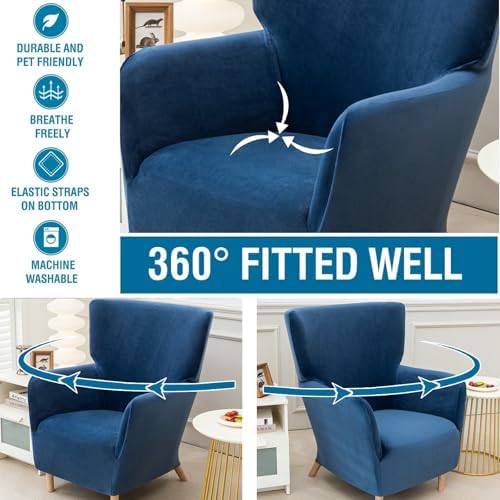 NILUOH Stretch Velvet Armchair Slipcover 1-Piece