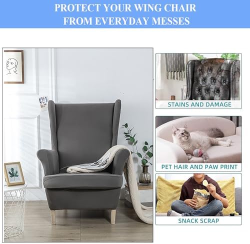 SHILINTONG Wingback Chair Slipcovers 2 Piece