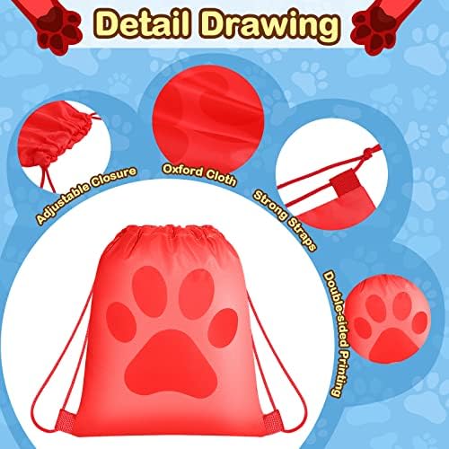 Yerliker 14 Piece Paw Print Drawstring Bags