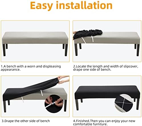 Waterproof Dining Bench Cover Black