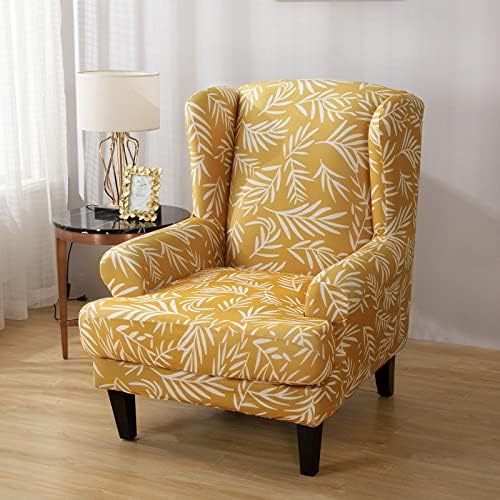 MIFXIN 2-Piece Wingback Chair Slipcovers with Cushion Cover