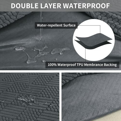 Easy-Going Waterproof Couch Cushion Covers Dark Gray
