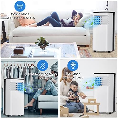 PETSITE 9000 BTU Portable AC Unit 3 in 1 Cooling Fan Dehumidifier