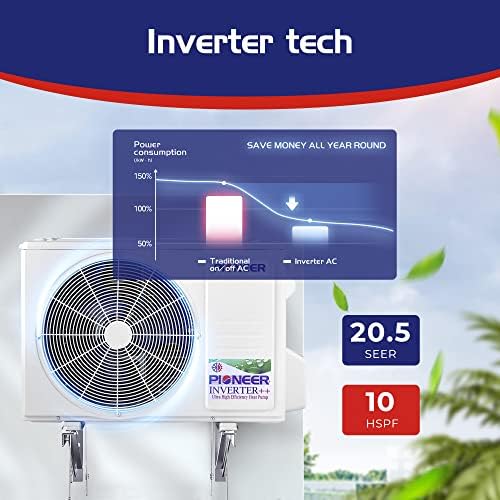 Pioneer WYS012G-20 Wall Mount Ductless Inverter Mini Split Heat Pump