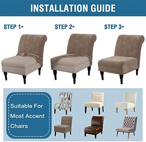 HVERSAILTEX Velvet Armchair Slipcover Taupe