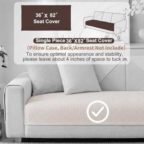 Soft Waterproof Chenille Sofa Cover 36x82 White