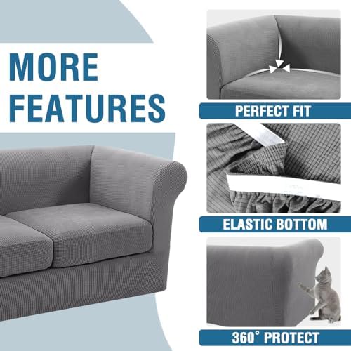 HVERSAILTEX 4 Piece Stretch Chesterfield Sofa Covers