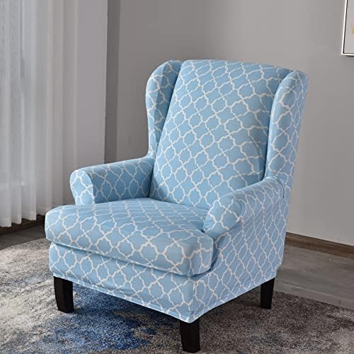 YOPOIY 2 Piece Soft Wingback Chair Cover