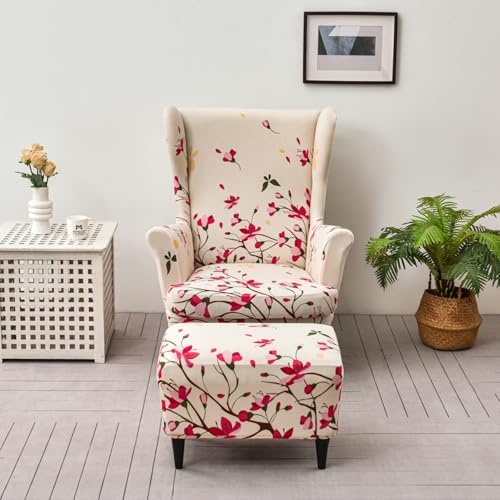 Stretch Wingback Chair Cover Set 2 Piece