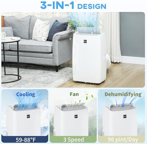 HOMCOM 3-in-1 14000 BTU Portable Air Conditioner