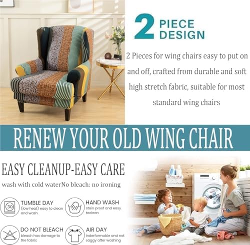 Wingback Chair Covers for Living Room and Bedroom