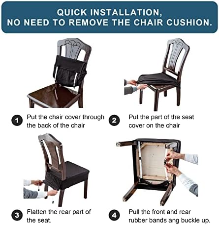 Genina Waterproof Dining Chair Slipcovers for Home and Kitchen